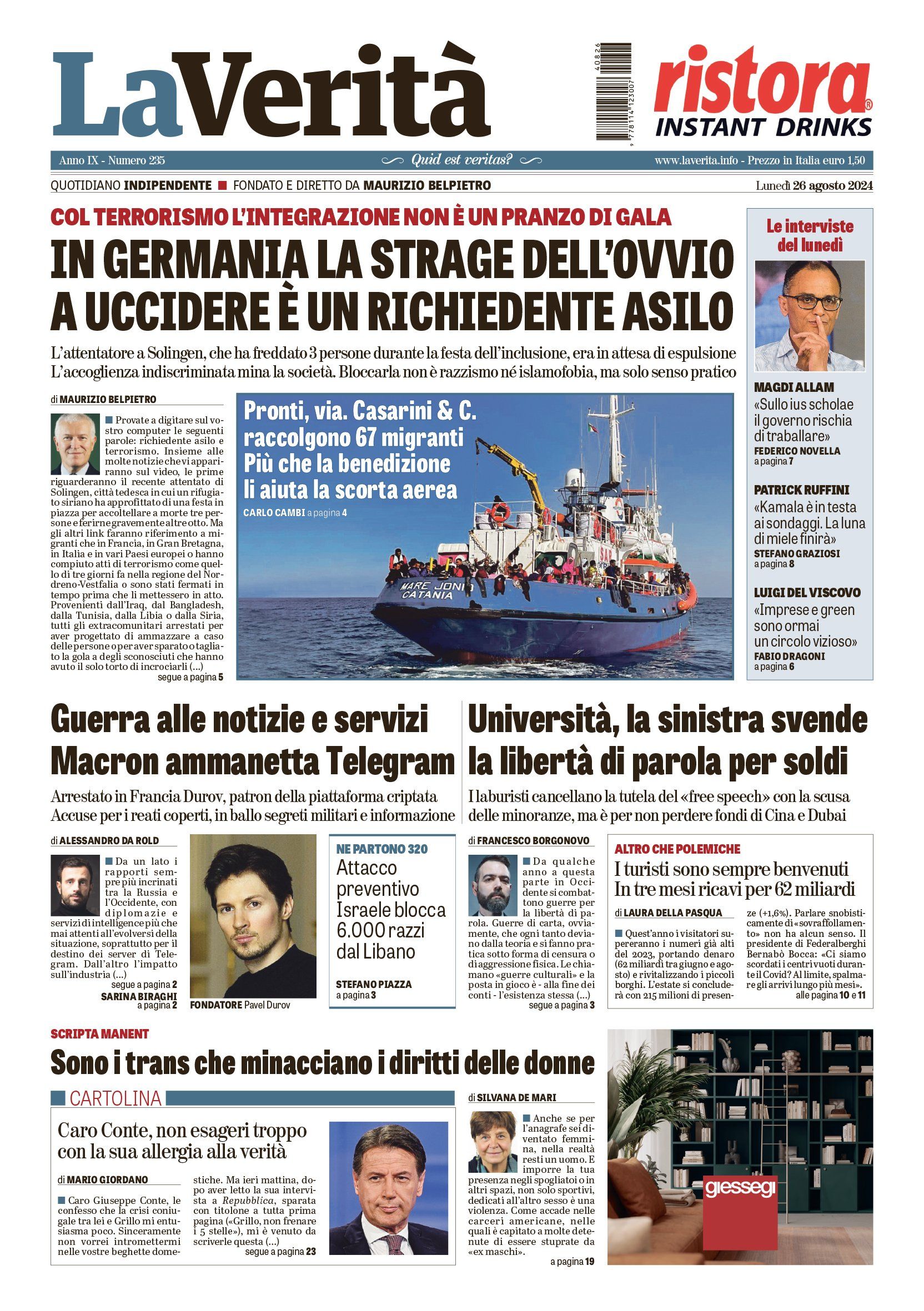 Oggi in edicola