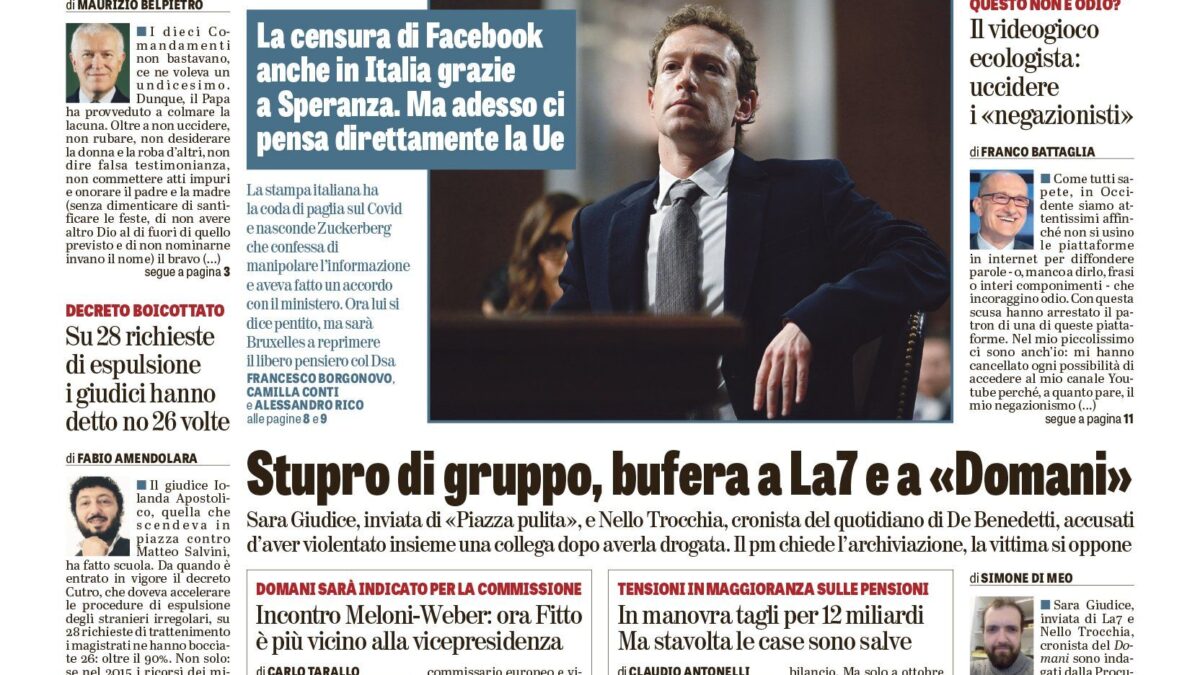 Oggi in edicola