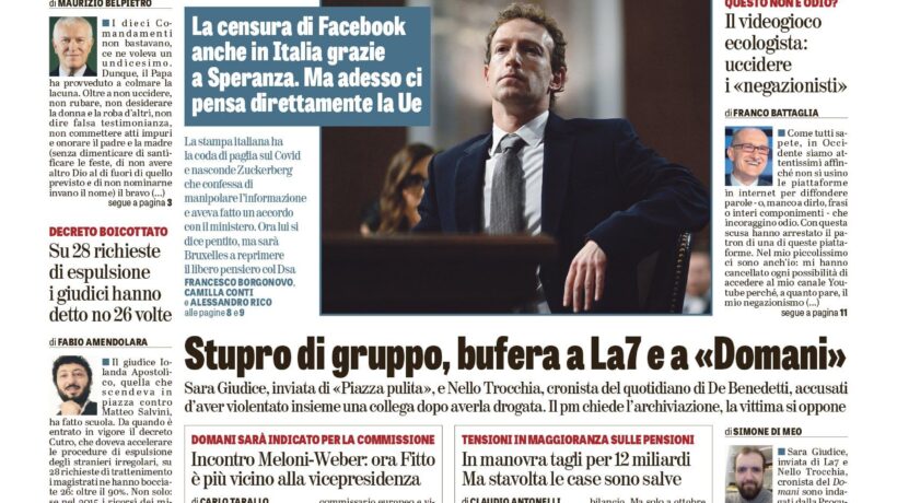 Oggi in edicola