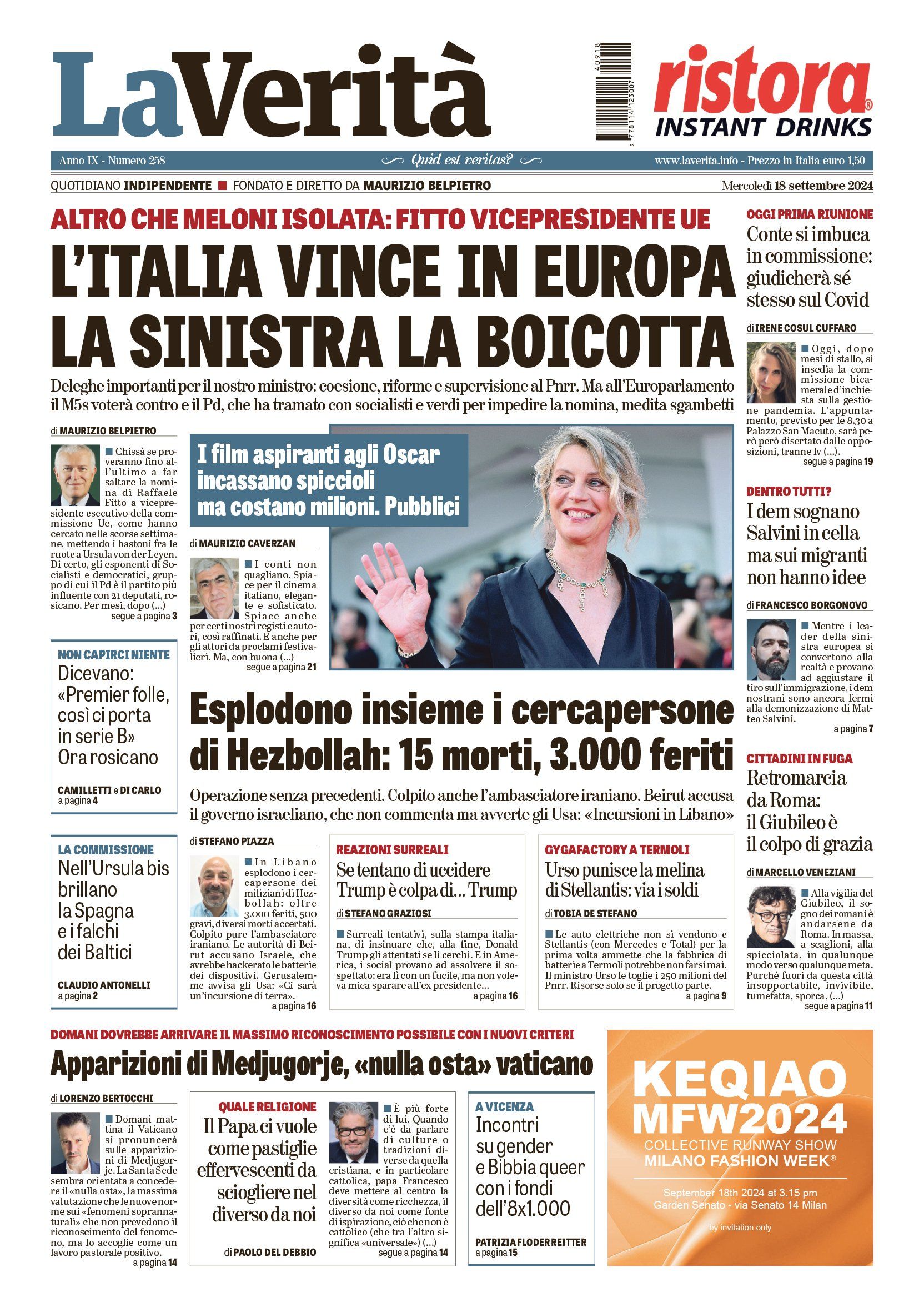 Oggi in edicola