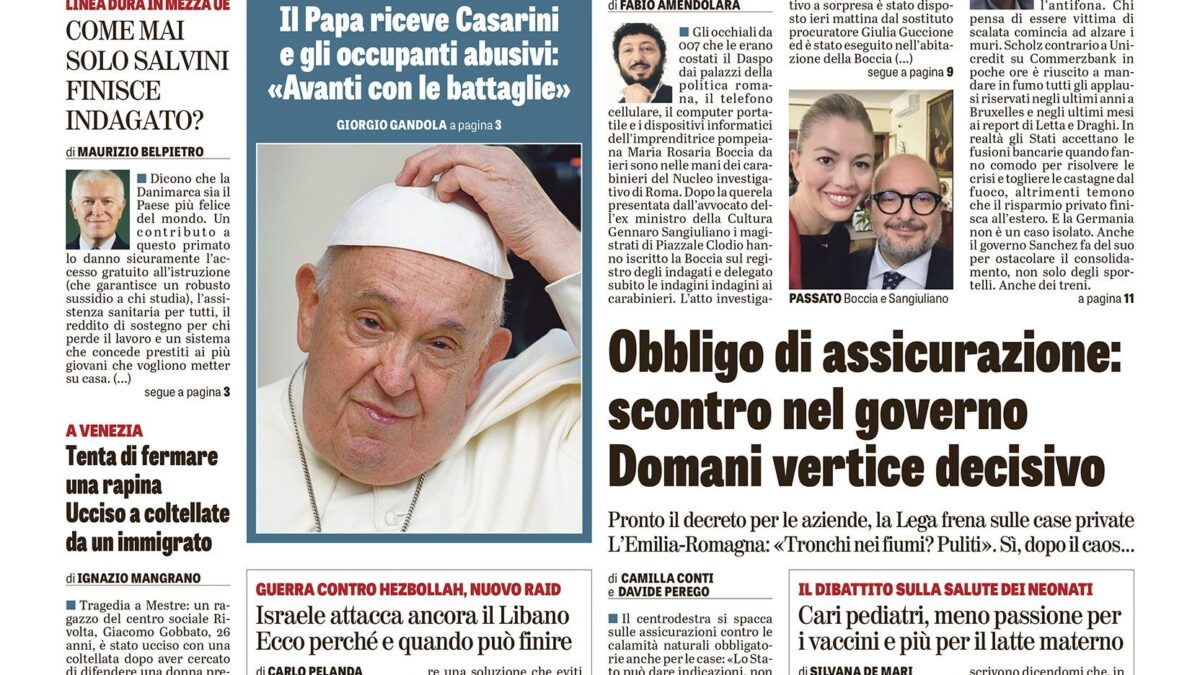 Oggi in edicola