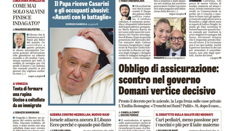 Oggi in edicola