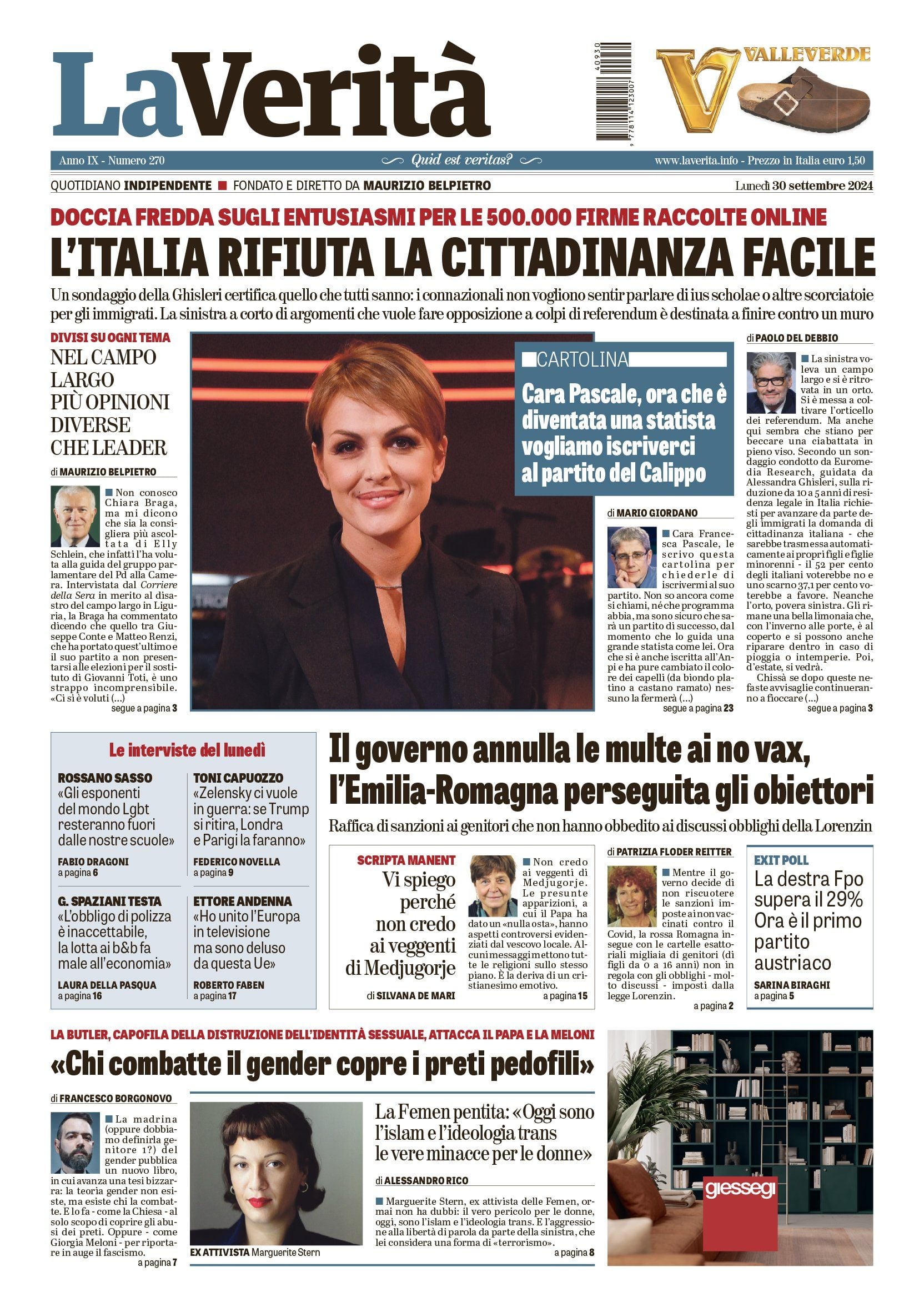 Oggi in edicola