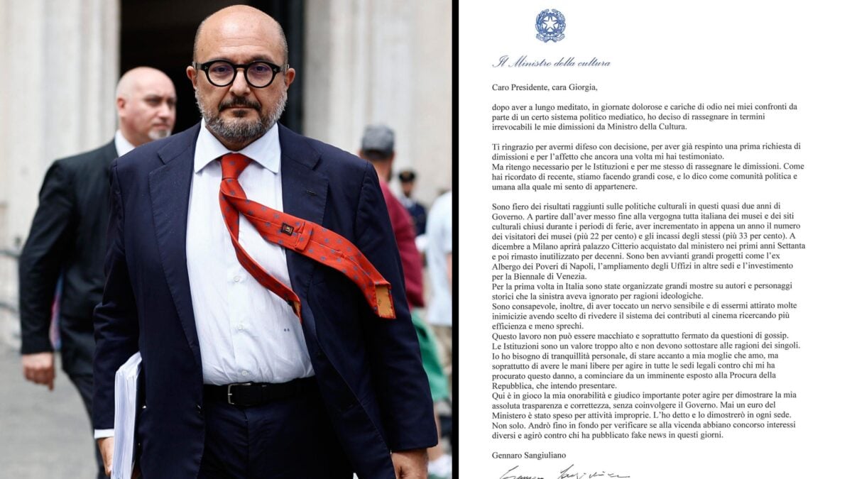 Sangiuliano mette fine all’agonia: «Ora devo stare vicino a mia moglie»