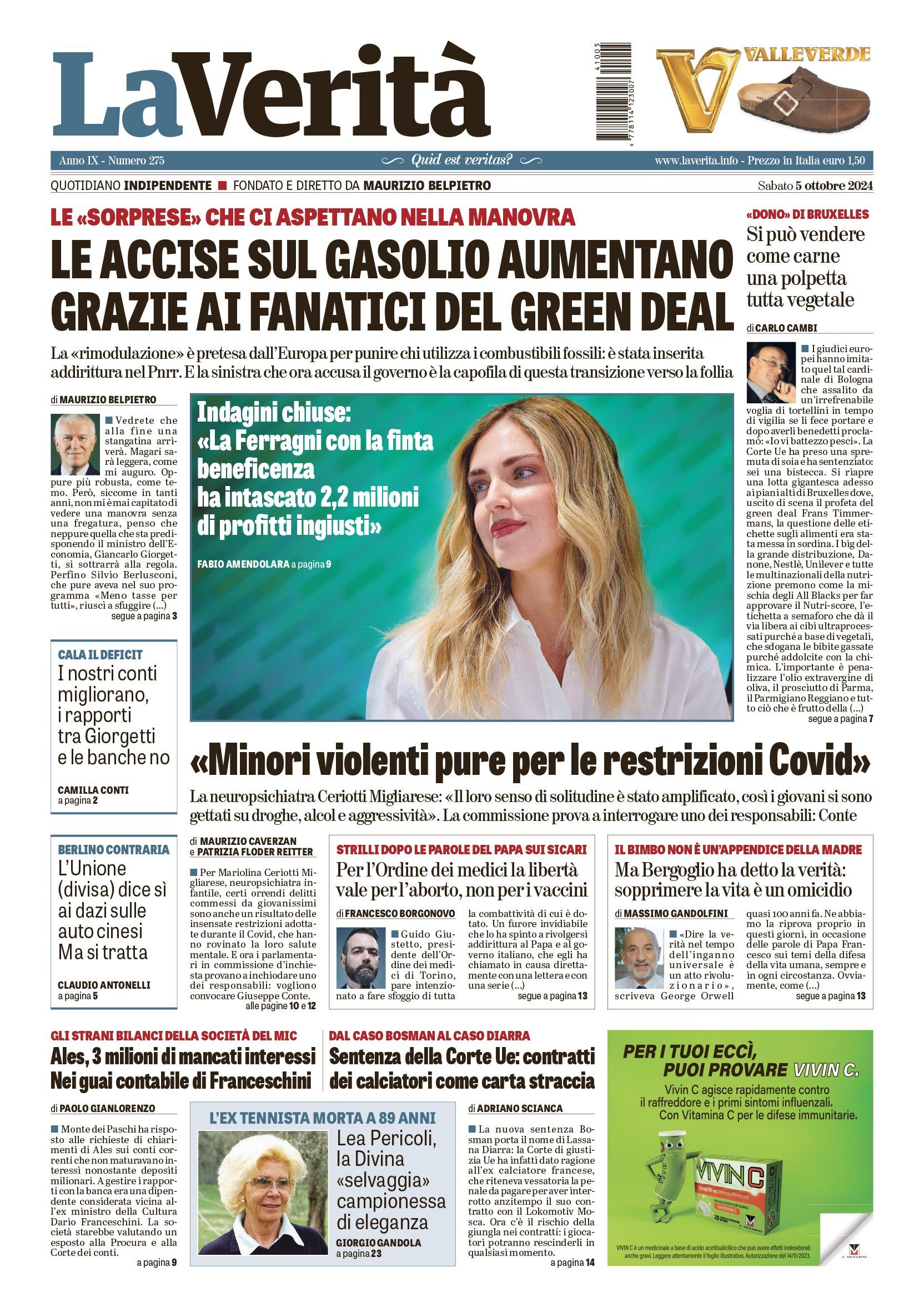 Oggi in edicola