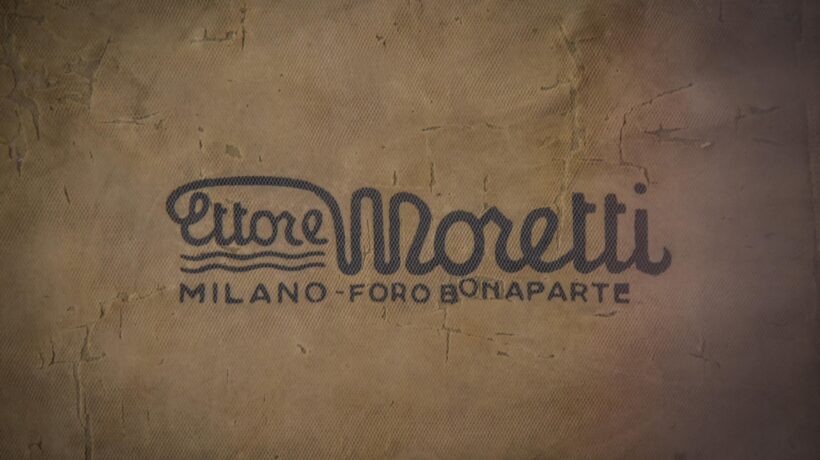 Dettaglio del logo Ettore Moretti sulla «Tenda Rossa» (Ansa)