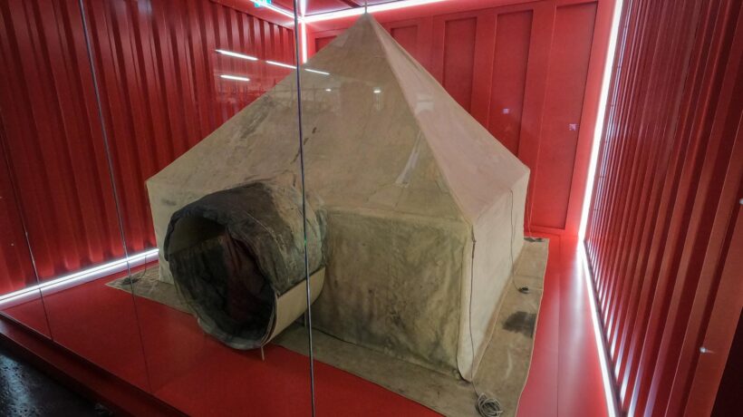 La «Tenda Rossa» realizzata dalla Ettore Moretti nel 1928 e recentemente restaurata (Ansa)
