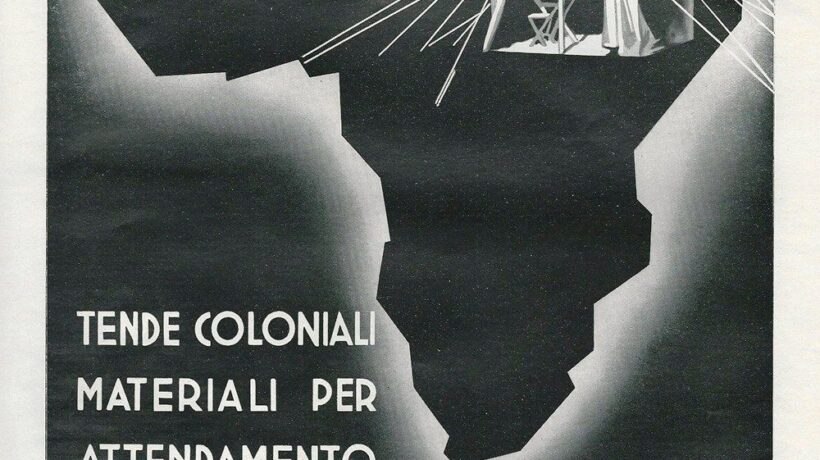 Pubblicità delle tende coloniali Ettore Moretti