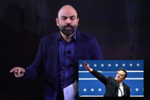 «Saluto romano», Saviano sbrocca su Musk