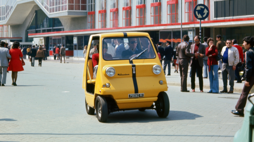 Una Zagato «Milanina» alla Fiera Campionaria di Milano del 1973 (Archivio Fondazione Fiera Milano)