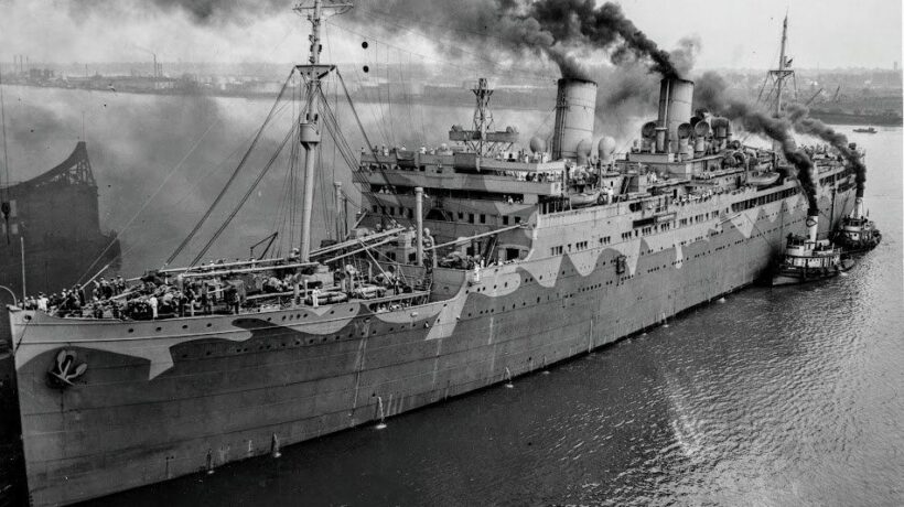 Il Conte Biancamano come «Uss Hermitage» (AP-54) durante la guerra (US Navy)