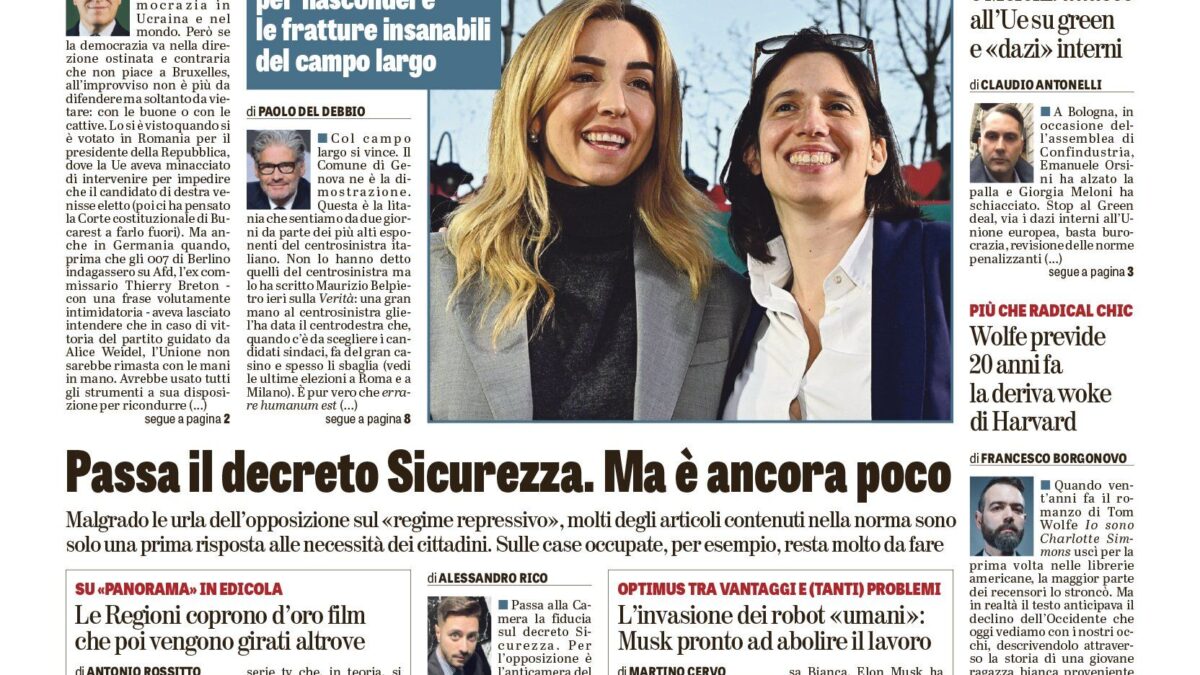 Oggi in edicola