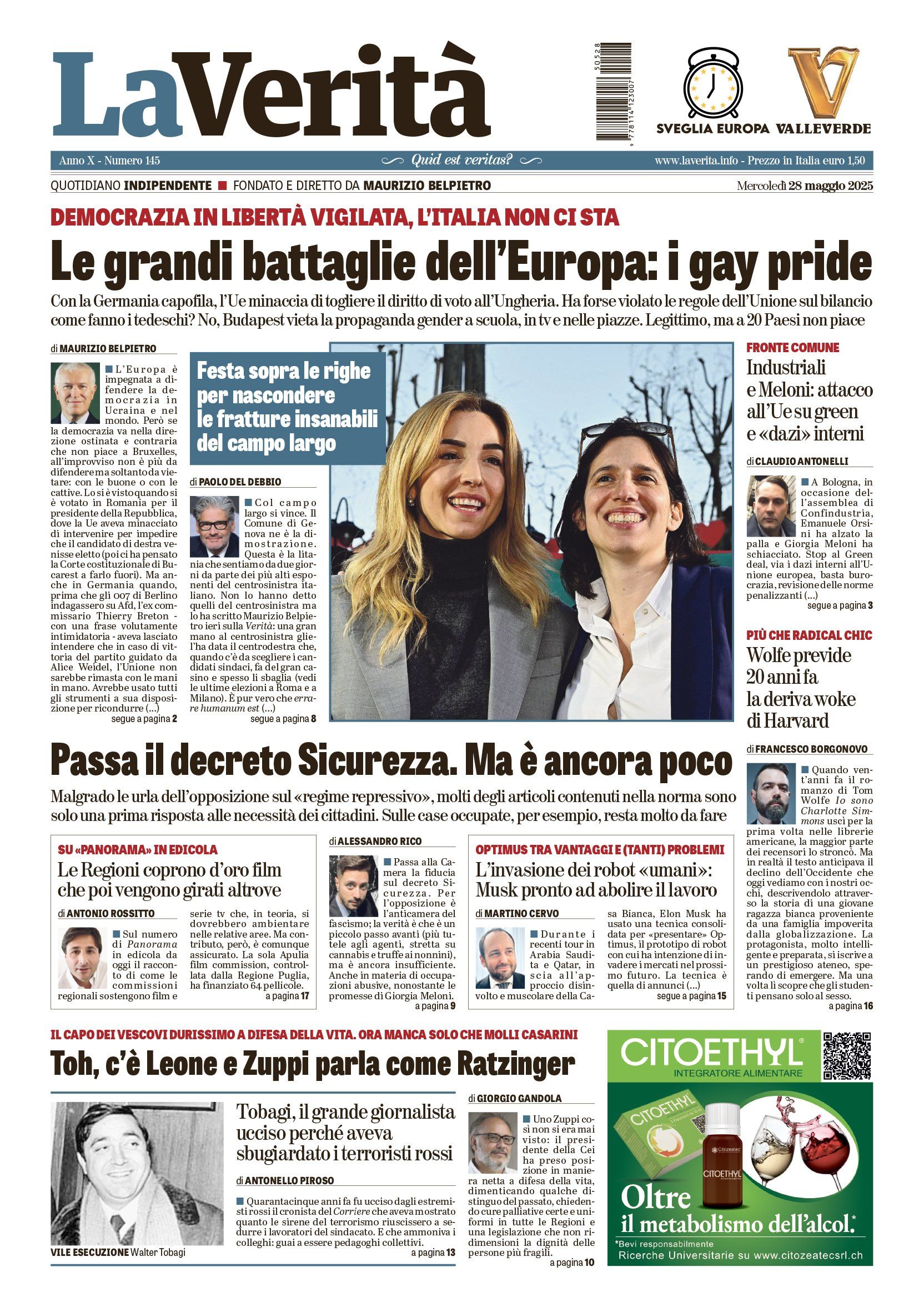 Oggi in edicola