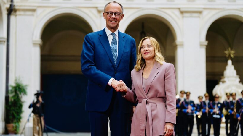 Merz per ora depone le armi. «Soldati al fronte? È presto. L’Italia è partner essenziale»