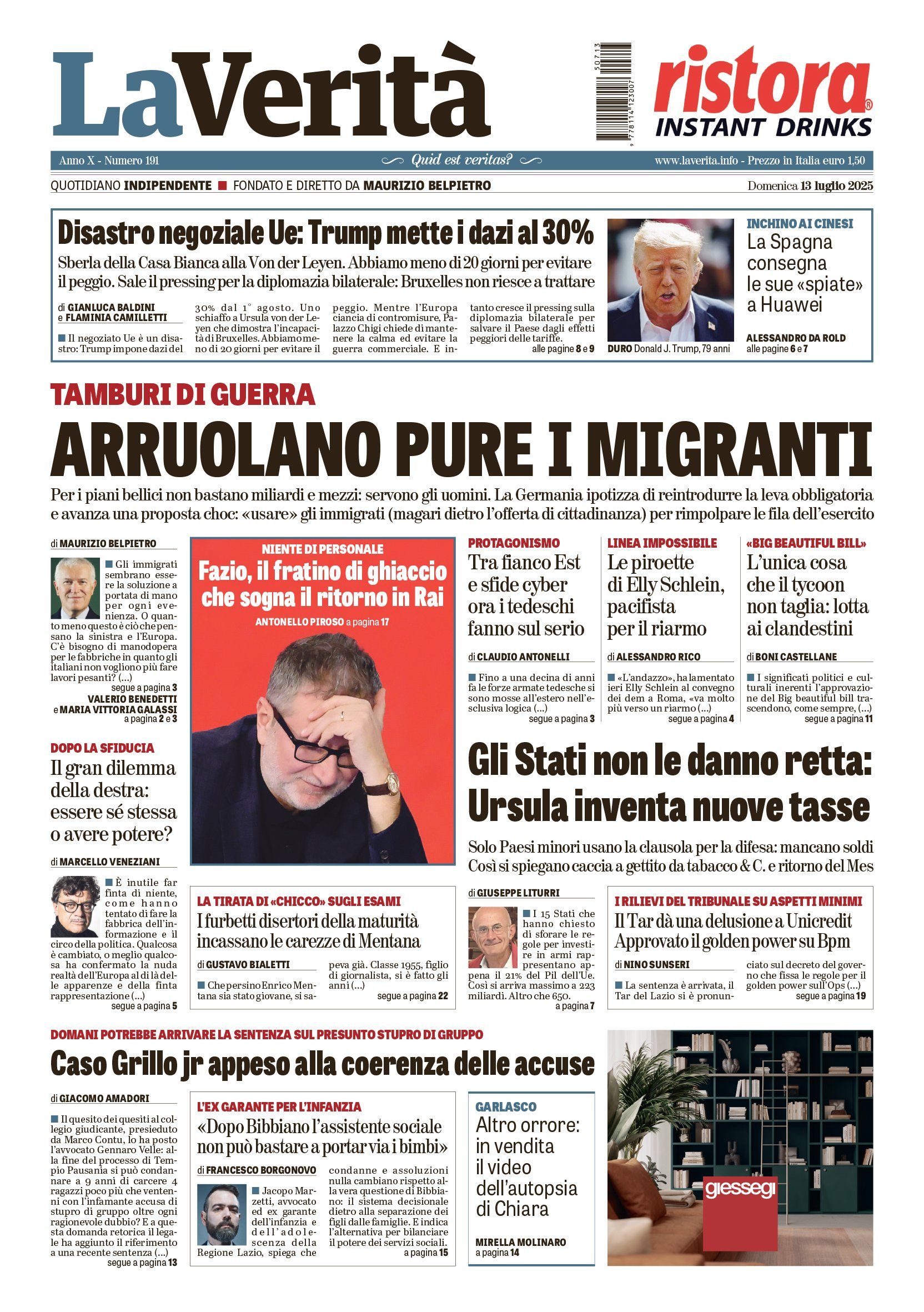 Oggi in edicola