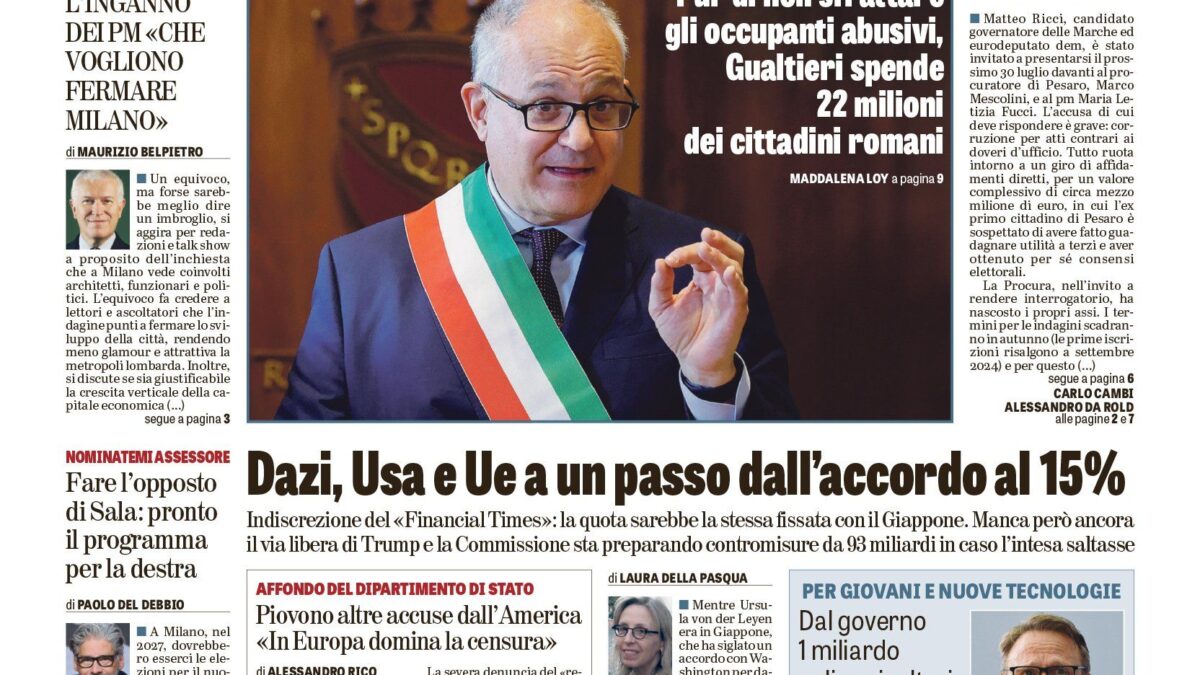 Oggi in edicola