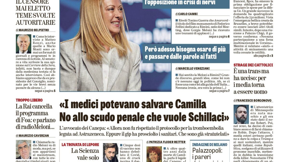 Oggi in edicola