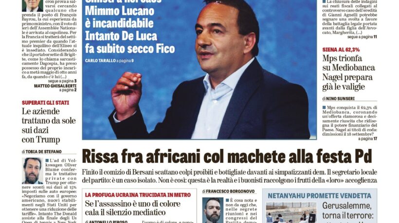 Oggi in edicola