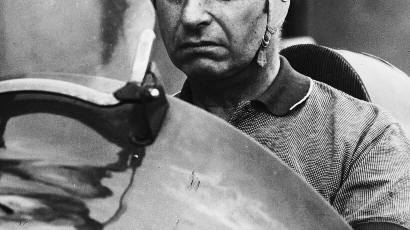 Juan Manuel Fangio sulla sua Alfa 159 (Getty Images)