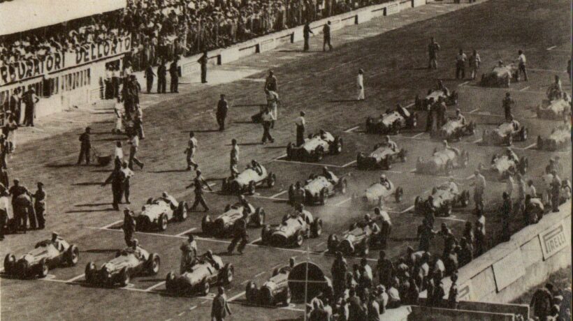 La griglia di partenza del Gp di Monza 1950