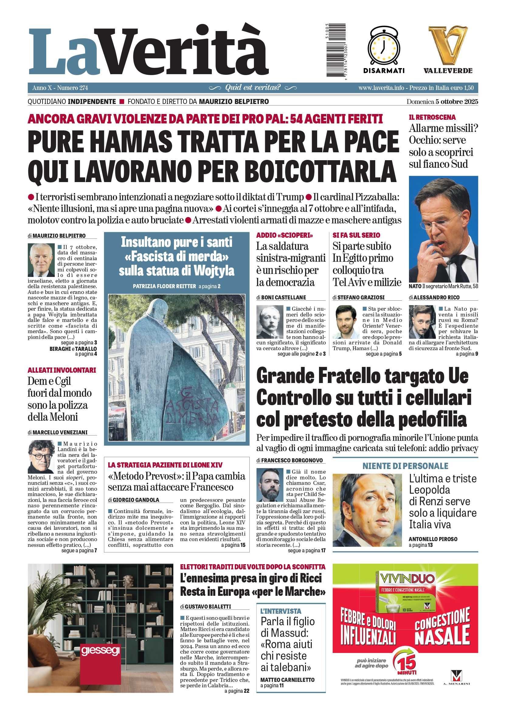 Oggi in edicola
