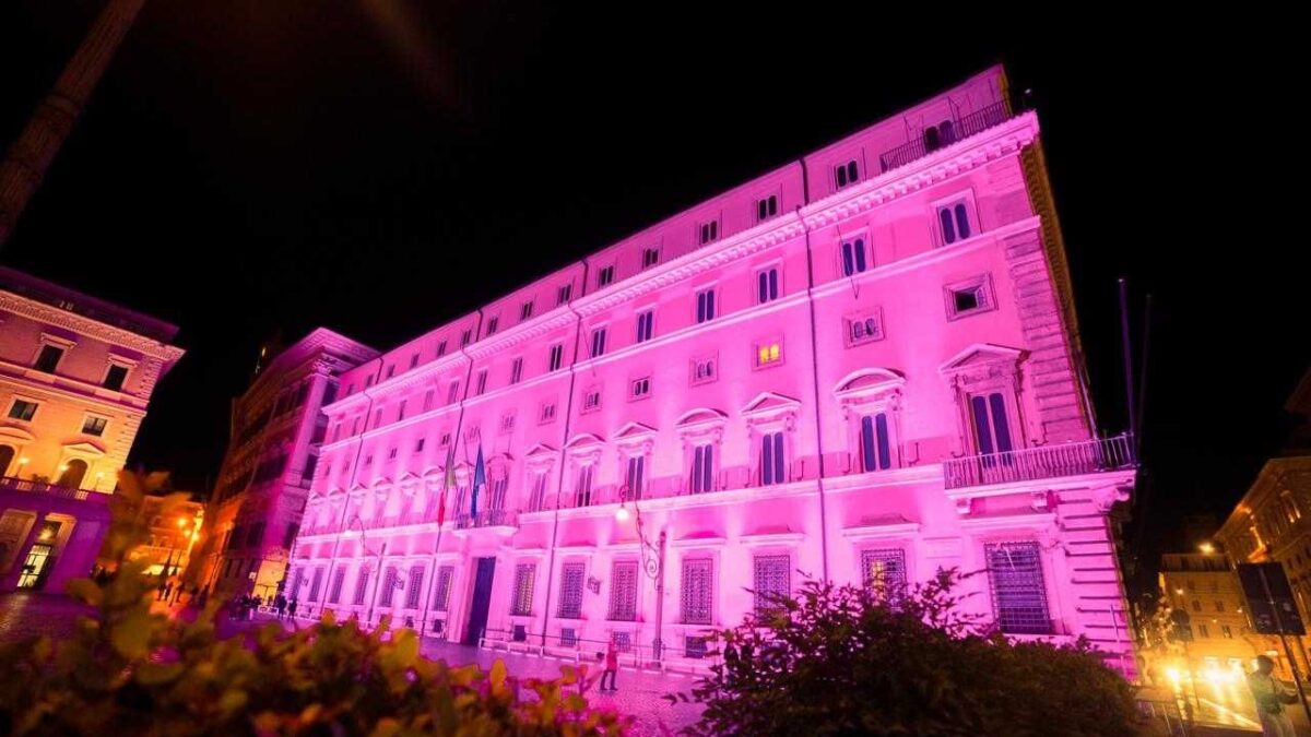 La prevenzione è il nostro capolavoro. Palazzo Chigi si illumina