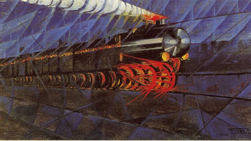 Pippo Rizzo, Treno notturno in corsa, 1926