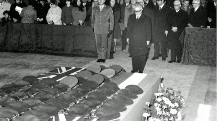Il Presidente della Repubblica Giovanni Leone alle esequie
