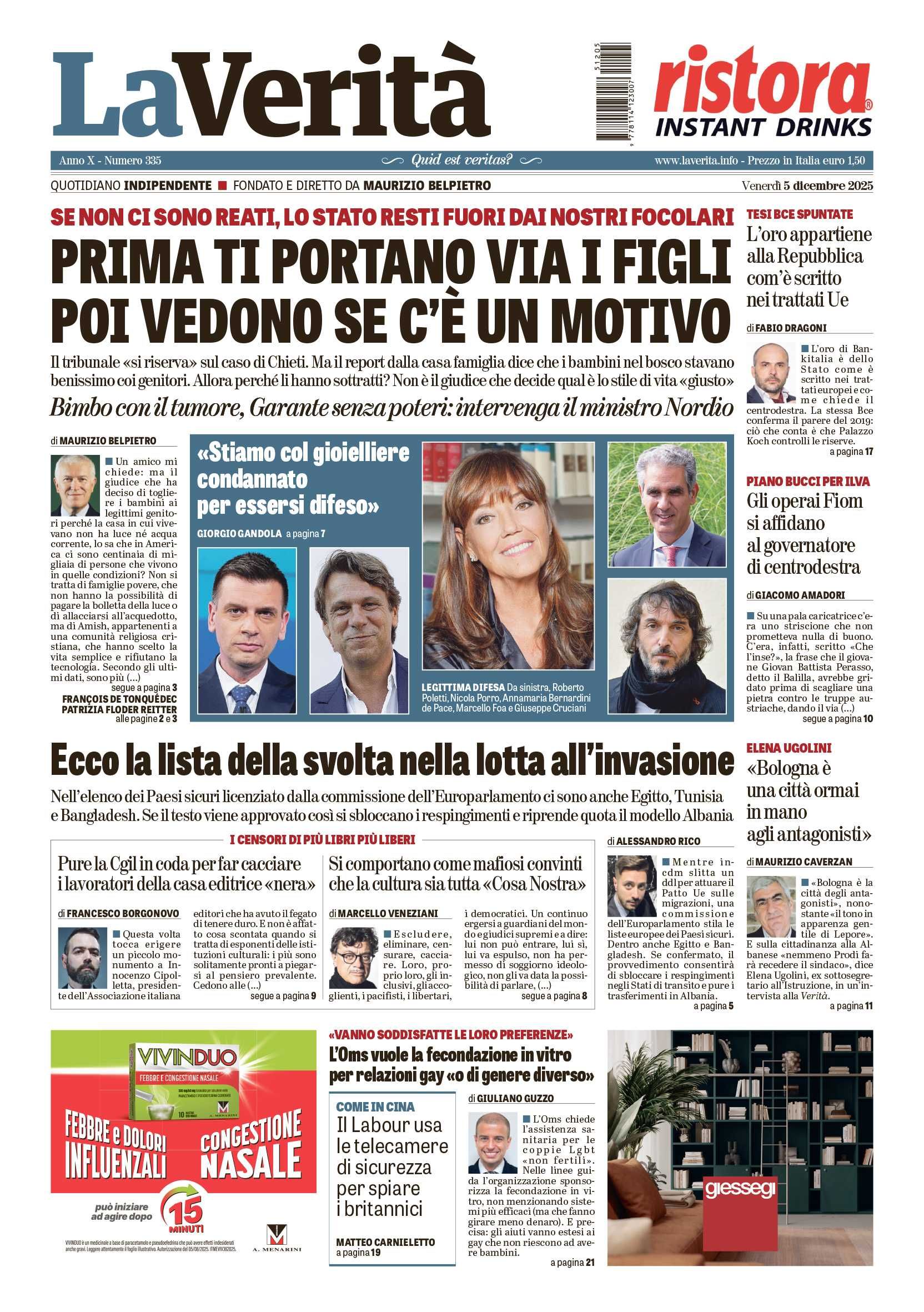 Oggi in edicola