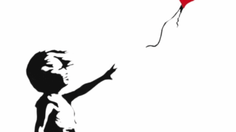 BANKSY, Girl with balloon, serigrafia su carta, 2004