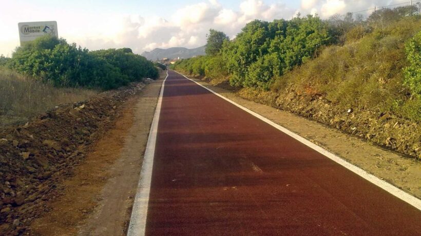 La ciclabile ricavata dal vecchio sedime FMS tra Carbonia e Iglesias