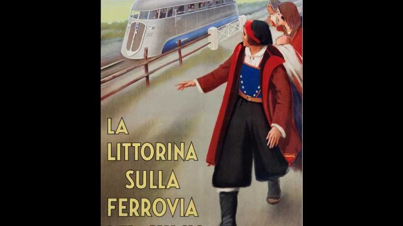 Manifesto pubblicitario delle littorine Aln200 entrate in esercizio dal 1936