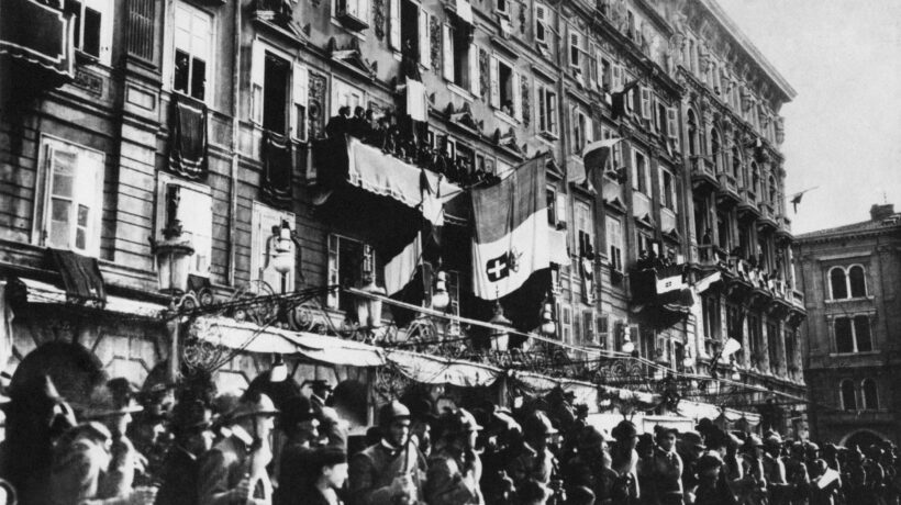 Celebrazioni della vittoria a Trieste il 3 novembre 1918 (Getty Images)