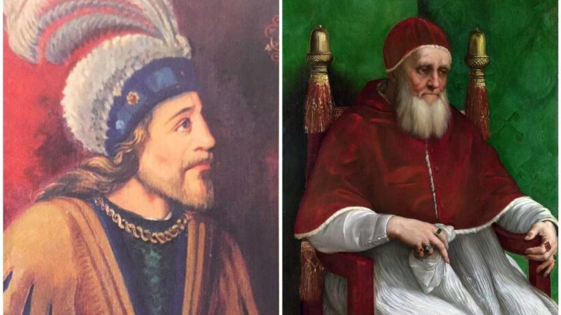 Il primo comandante Kaspar von Silenen e Papa Giulio II