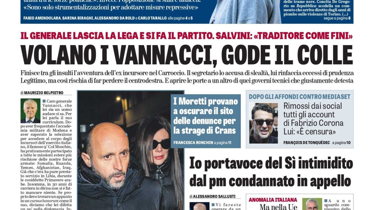 Oggi in edicola