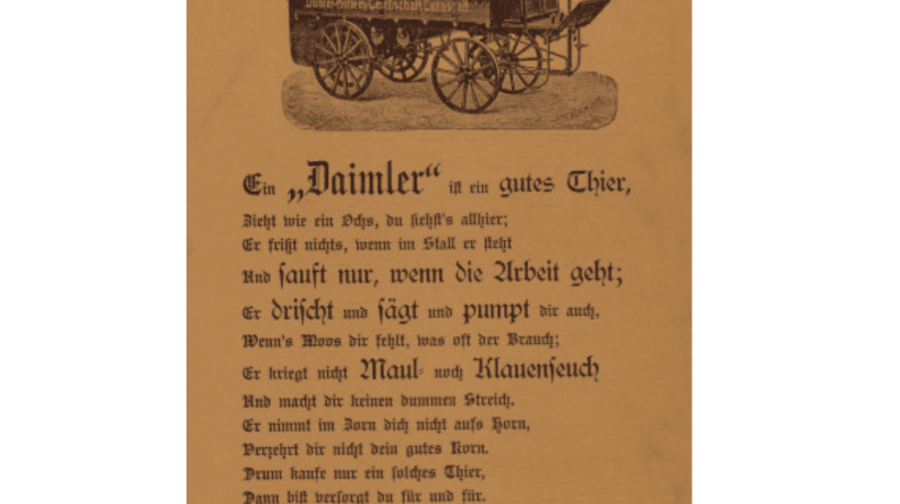 Pubblicit' Daimler del 1897 (Daimler Media)
