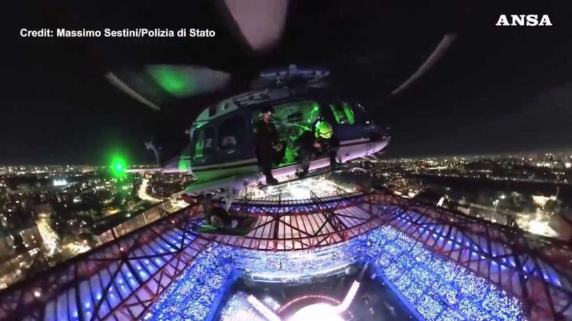 L’apertura delle Olimpiadi vista dall’elicottero della Polizia