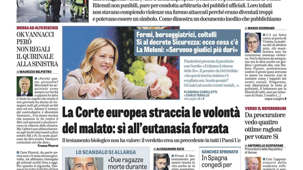 Oggi in edicola