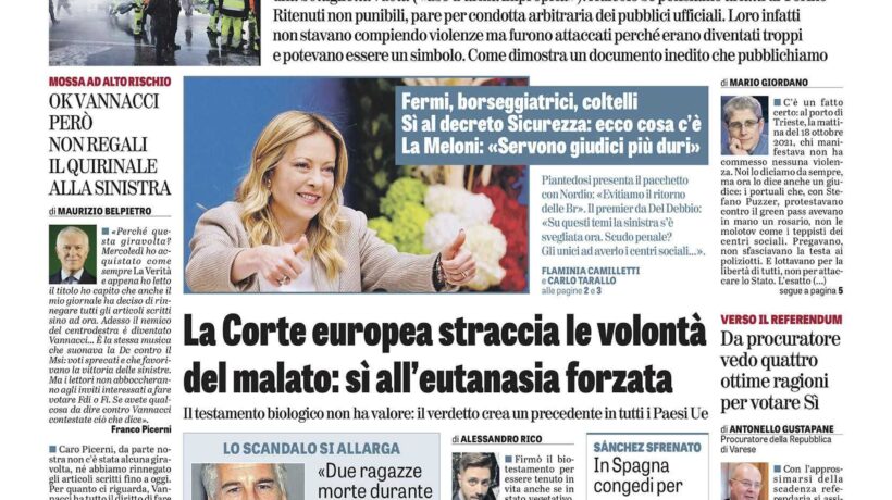 Oggi in edicola
