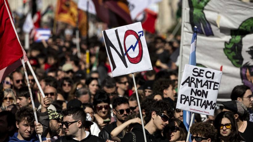 Roma viene invasa da chi dice sempre no (e dà il benservito a Schlein e Conte)