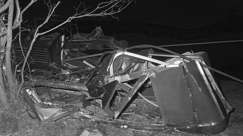 Primo piano della cabina precipitata il 9 marzo 1976 (Ansa)