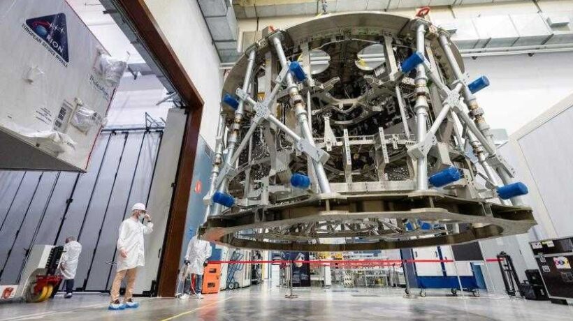 La struttura del modulo ESM in costruzione a Torino presso Thales Alenia (Thales Alenia Space)