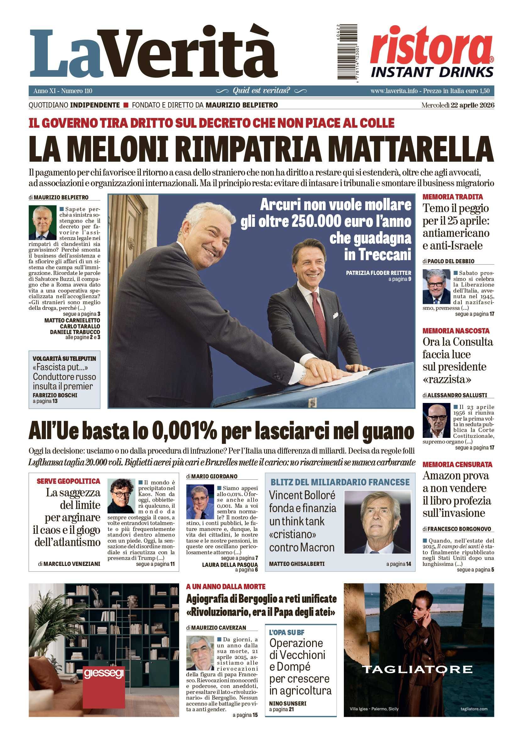 Oggi in edicola