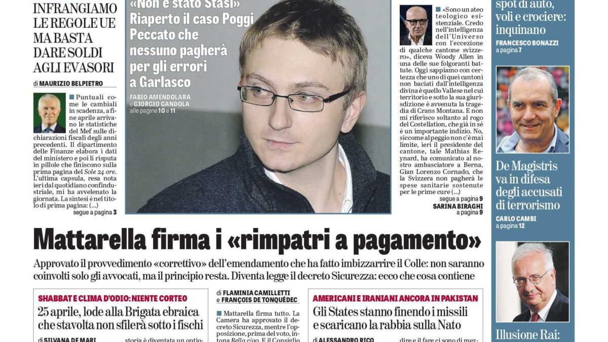 Oggi in edicola