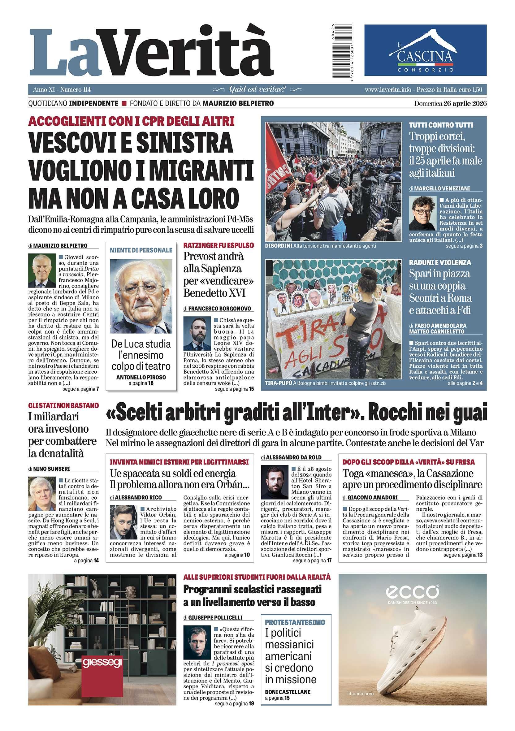 Oggi in edicola