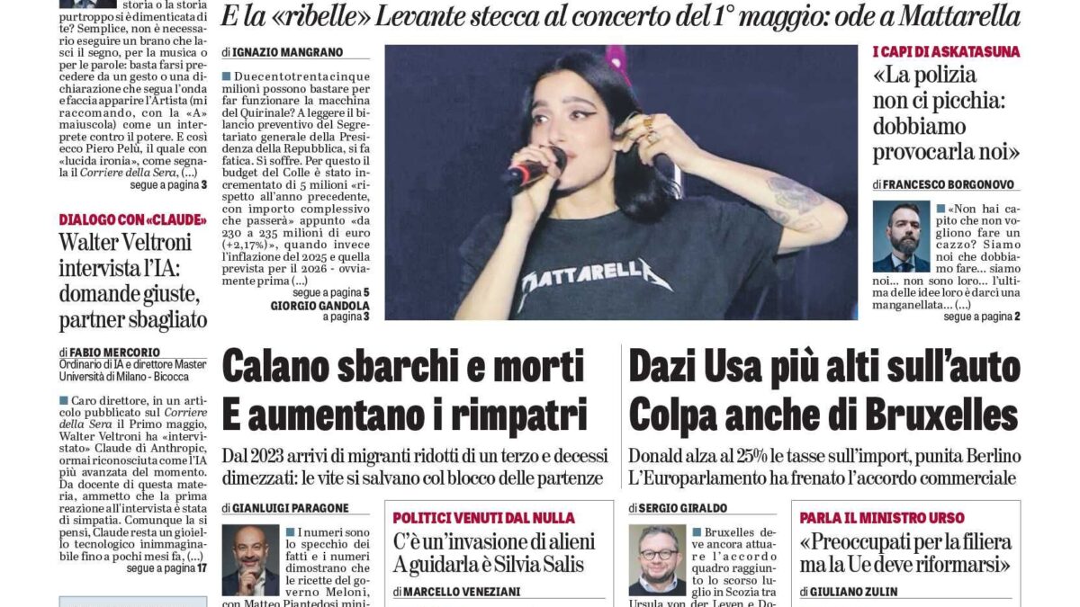 Oggi in edicola