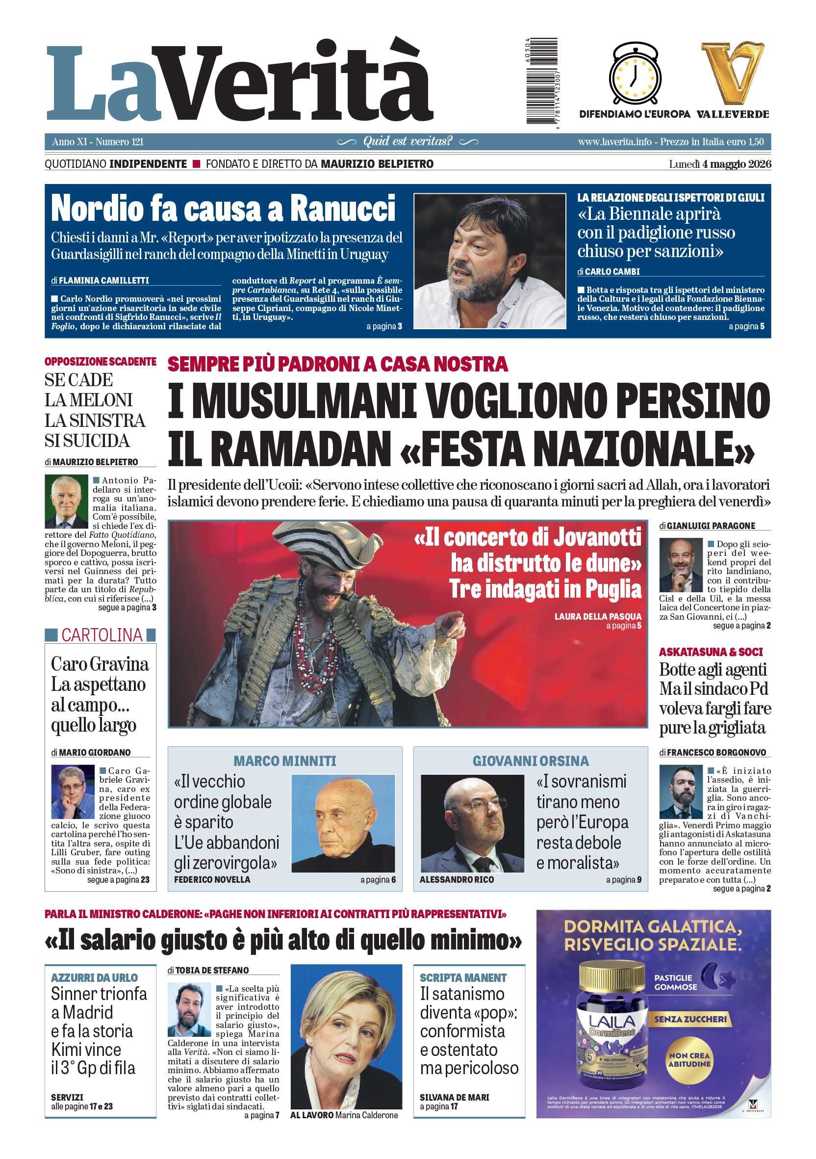 Oggi in edicola