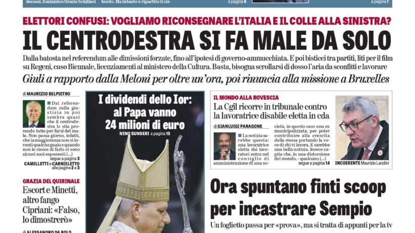 Oggi in edicola