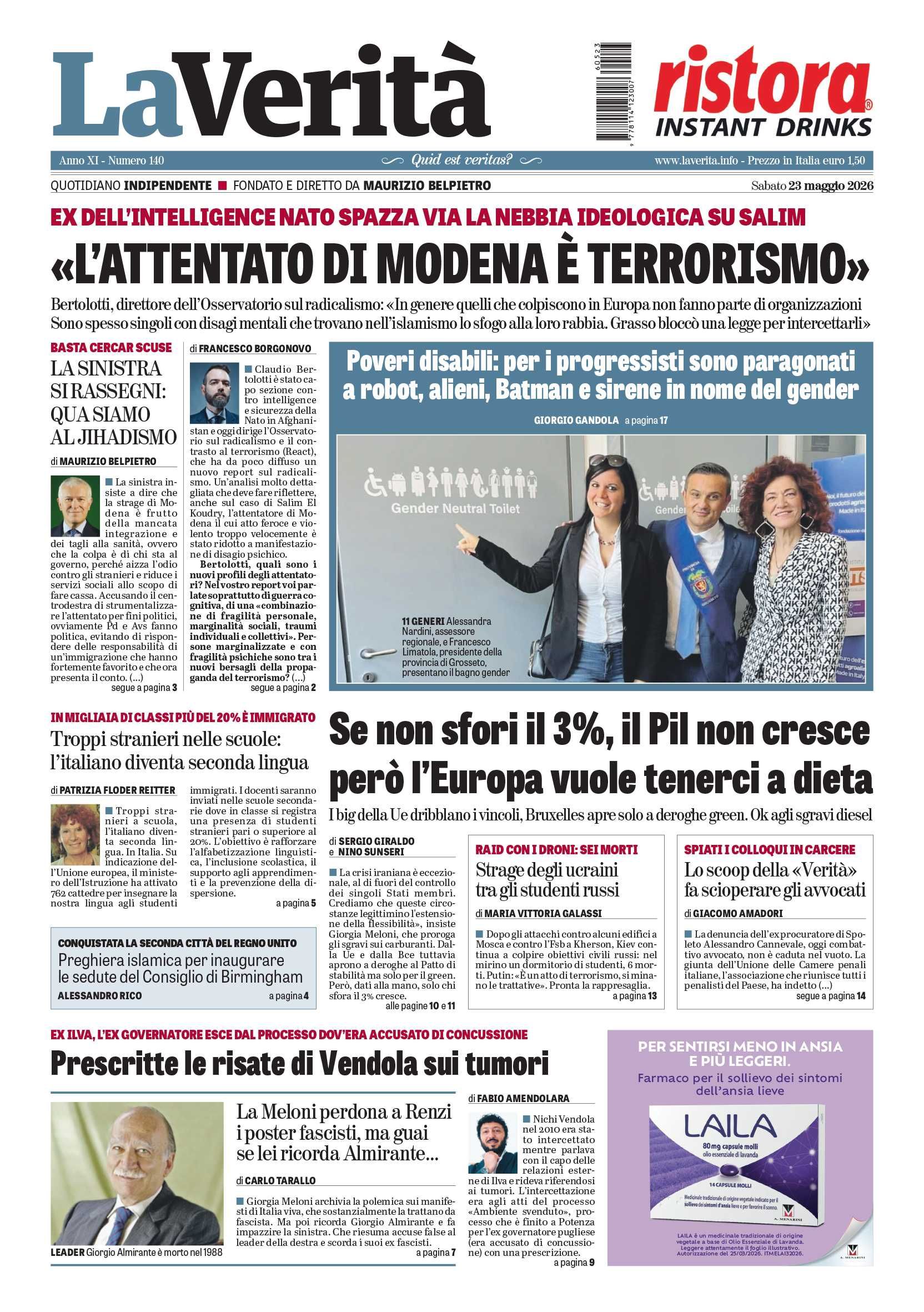 Oggi in edicola