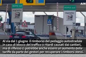 Da giugno scatta il rimborso del pedaggio per i cantieri sulle autostrade